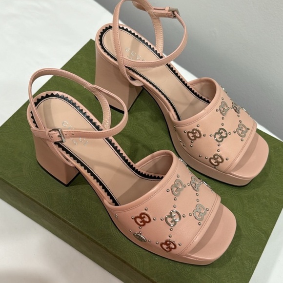 Gucci Interlocking G Heel Sandals Size 39 - Picture 2 of 9